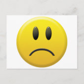 Trauriges Gesicht Postkarte (Vorderseite)