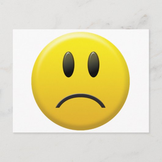 Trauriges Gesicht Postkarte (Vorderseite)