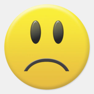 trauriges Gesicht Runder Aufkleber