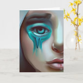 Trauriges Gesicht, Unterstützung für einen Freund Karte (Gelbe Blume)