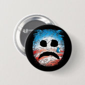 Trauriges Gesichtobama-Logo Button (Vorne & Hinten)