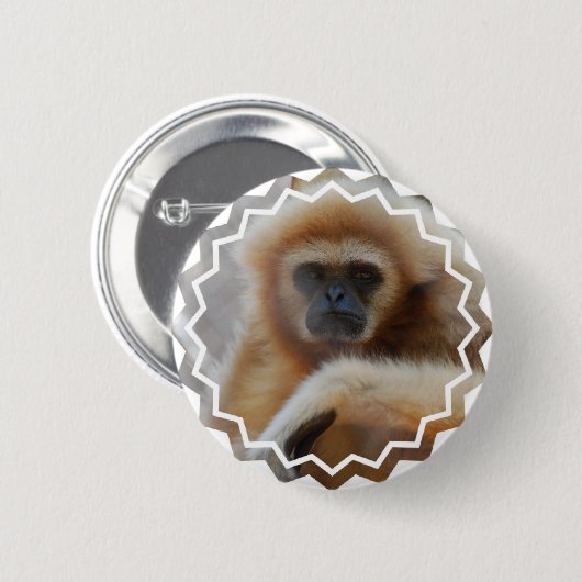 Trauriges Gibbon-Button Button (Vorne & Hinten)