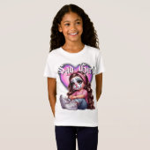 trauriges Girl Graphic Design T-Shirt (Vorne ganz)