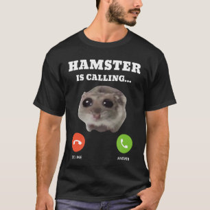 Trauriges Hamster-Meme ruft retro Freunde Freund T-Shirt