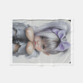 Trauriges kleines Mädchen Lila Schleife Decke (Vorderseite (Horizontal))