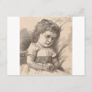 Trauriges kleines Mädchen Postkarte