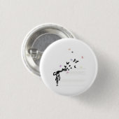 Trauriges Mädchen und Schmetterling Button (Vorne & Hinten)