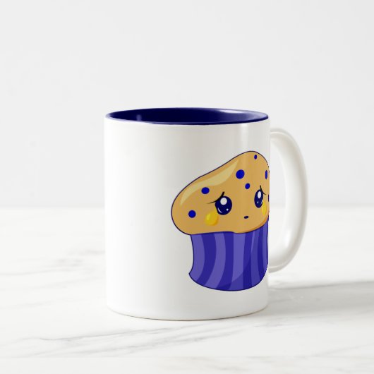 Trauriges Muffin Zweifarbige Tasse (VorderseiteRechts)