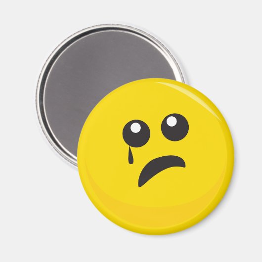 Trauriges Niedliches Gesicht Magnet (Vorderseite/Rückseite)