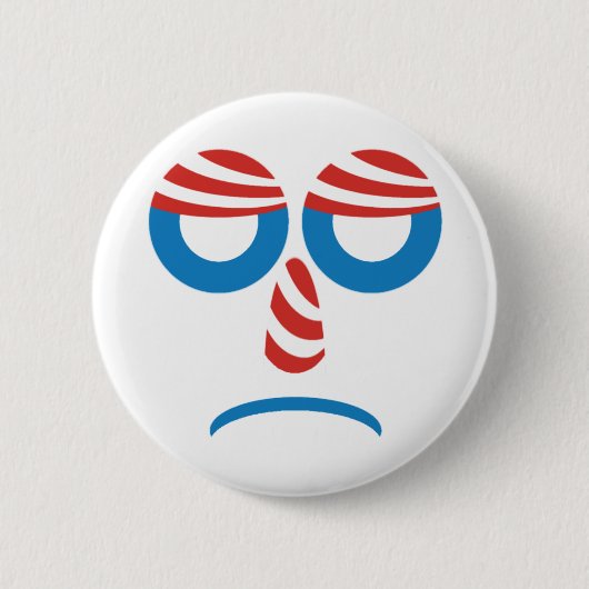 Trauriges Obama-Knopf-Button Button (Vorderseite)