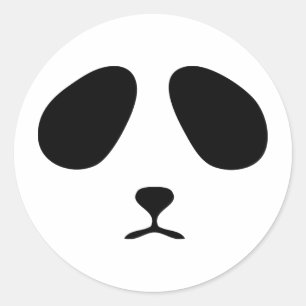 Trauriges Panda-Gesicht Runder Aufkleber