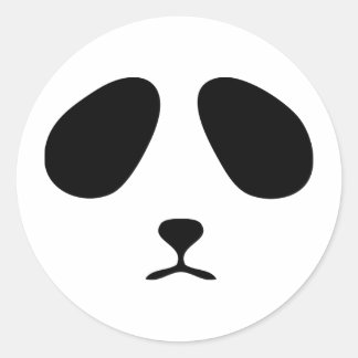 Trauriges Panda-Gesicht Runder Aufkleber