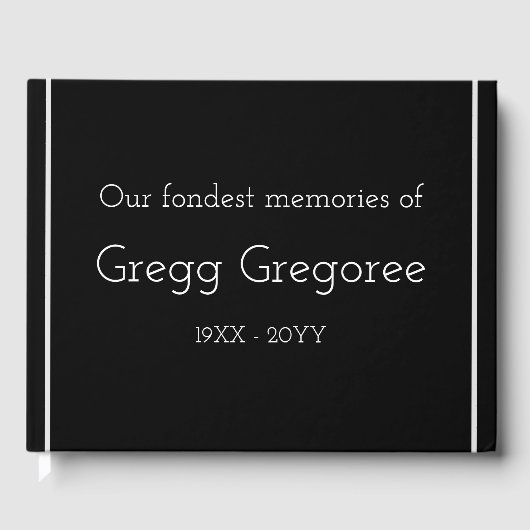 Trauriges, Personalisiertes Gästebuch (Vorderseite)