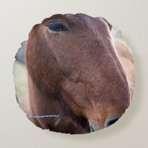 TRAURIGES PFERD RUNDES KISSEN
