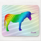Trauriges Regenbogenzebra-Einhorn Mousepad (Vorne)