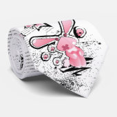 Trauriges rosa Lillte Häschen Krawatte (Gerollt)