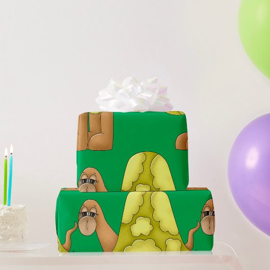 Trauriges Schildkrötenwackelpapier Geschenkpapier