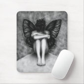 Trauriges Schmetterlings-Mädchen Mousepad (Mit Mouse)