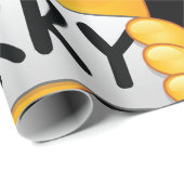 Trauriges Sorry Emoji Gesicht hält Entschuldigungs Geschenkpapier (Rolleneckpunkt)
