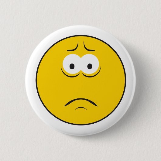 Trauriges Stirnrunzelndes Gesicht Button (Vorderseite)