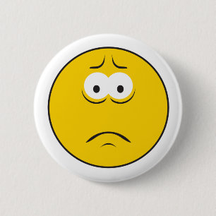 Trauriges Stirnrunzelndes Gesicht Button