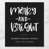 Trauriges und helles schwarzes Weihnachtsweinetike Weinetikett (Einzelnes Label)