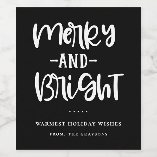 Trauriges und helles schwarzes Weihnachtsweinetike Weinetikett (Einzelnes Label)