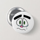 Trauriges weinendes Gesicht Button (Vorne & Hinten)