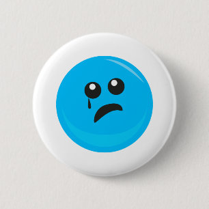 Trauriges weinendes süßes Gesicht Button