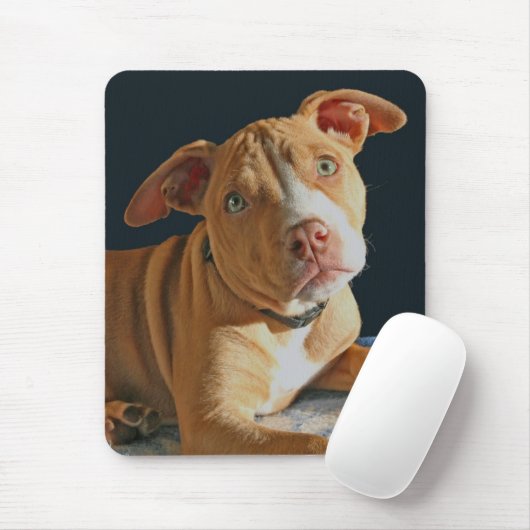 Trauriges Welpen-Pitbull-Hundehündchen Mousepad (Mit Mouse)