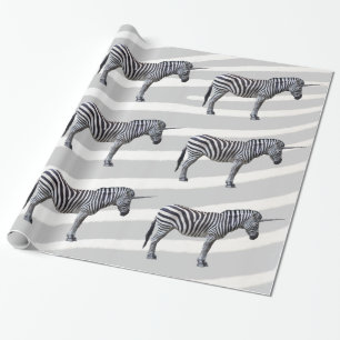 Trauriges Zebra-Einhorn-Packpapier Geschenkpapier