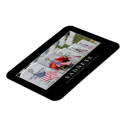 Traurigkeit: inspirierendes Zitat Magnet (Linke Seite)