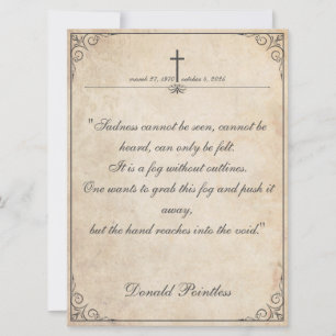 Traurigkeit kann nicht gesehen werden - Beerdigung