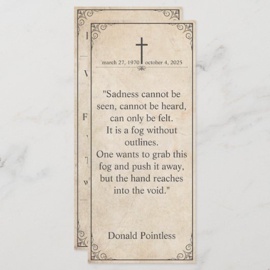 Traurigkeit kann nicht gesehen werden - Beerdigung (Vorne/Hinten)