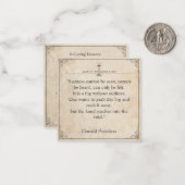 Traurigkeit kann nicht gesehen werden - Beerdigung Mitteilungskarte (Vorderseite/Rückseite Beispiel)