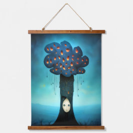 Traurigkeitsbaum Wandteppich Mit Holzrahmen