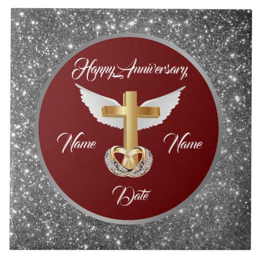Trauringe Anpassen Silber Kreuz Jubiläum Fliese (Vorderseite)