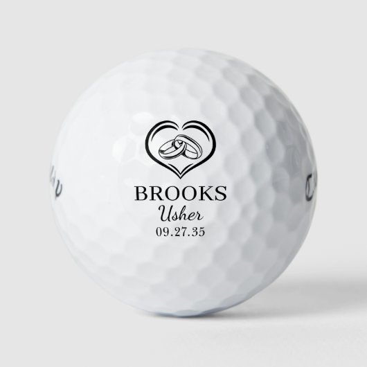 Trauringe Platzanweiser Golfball (Vorderseite)