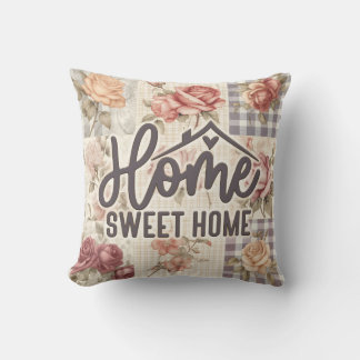 Trautes Heim Gingham-Rosen-Geschenk für Immobilien Kissen