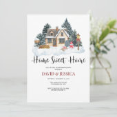 Trautes Heim Winter-Hausparty  Einladung (Stehend Vorderseite)