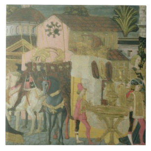 Trauung gemalt auf cassone Platte, Floren Fliese