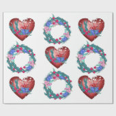 Trauung von Blume und Herzen für Hochzeiten Geschenkpapier (Flach)