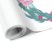 Trauung von Blume und Herzen für Hochzeiten Geschenkpapier (Rolleneckpunkt)