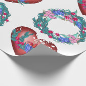 Trauung von Blume und Herzen für Hochzeiten Geschenkpapier (Ecke)