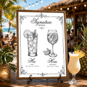 Trauungs-Signature-Drinks His and Hers Poster