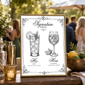 Trauungs-Signature-Drinks His and Hers Poster