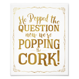 Trauungszeichen für Alkohol, Kork für Pop, Mohnfra Fotodruck