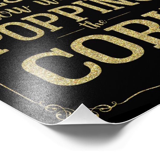 Trauungszeichen für Alkohol, Kork für Pop, Mohnfra Fotodruck (Ecke)