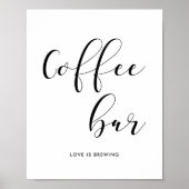 Trauungszeichen für Kaffee Bar Poster (Vorne)