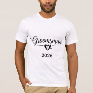 Trauzeuge 2026 Elegantes schwarzes Tuxedo-Hochzeit T-Shirt